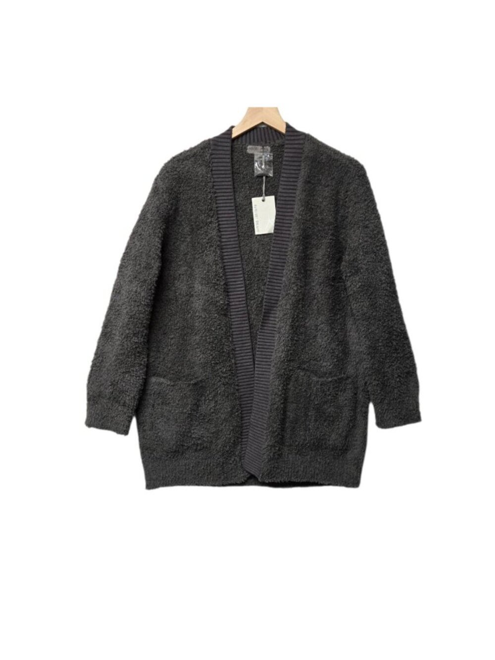 Barefoot Dreams Womens Medium CozyChic Ribbed Knit Trim Cardigan  Anchor